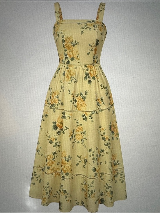 Dresses & Skirts - Women’s Floral Sundress - Yellow Floral size M